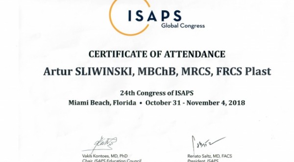 Dr Artur Śliwiński spent 5 days (from 31 October to 4 November of this year) in attendance at the 24th ISAPS Congress in Miami, Florida.
The congress covered an unprecedented range of topics – breast surgery, facial surgery, abdominoplasty, rhinoplasty,...